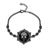 Punk Skull Flowers Zircon Bracelet Wedding Gift