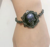 Punk Skull Flowers Zircon Bracelet Wedding Gift