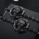 Punk Skull Flowers Zircon Bracelet Wedding Gift