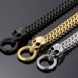 Punk Skull Head Man Bracelet Stainless Steel Gothic Bikers Hand Bracelet