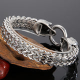 Punk Skull Head Man Bracelet Stainless Steel Gothic Bikers Hand Bracelet