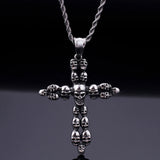 Men's Punk Skull Pendant Necklace in Stainless Steel