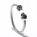Punk Skull Titanium Steel Cuff Bangle Bracelet