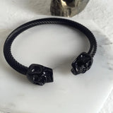Punk Skull Titanium Steel Cuff Bangle Bracelet