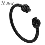 Punk Skull Titanium Steel Cuff Bangle Bracelet