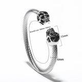 Punk Skull Titanium Steel Cuff Bangle Bracelet
