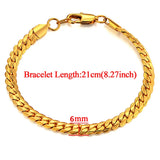 Punk Snake Chain Link Bracelet Stainless Steel Hand Chain Women Men Jewelry