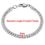 Punk Snake Chain Link Bracelet Stainless Steel Hand Chain Women Men Jewelry