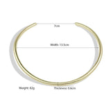 Punk Solid Alloy Torques Choker Necklaces For Women African Chunky Metal Bib Col
