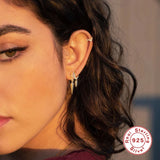 Punk Spike 925 Silver Circle Earrings Rivet Geometric Hoop Jewelry