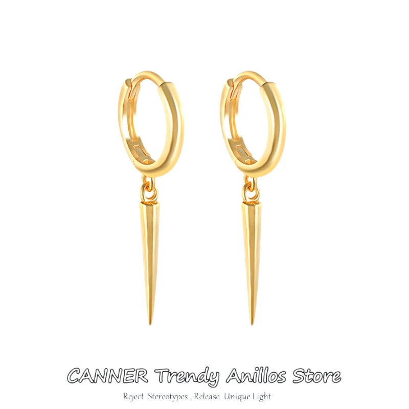 Punk Spike 925 Silver Circle Earrings Rivet Geometric Hoop Jewelry