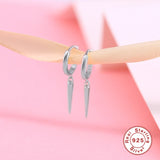 Punk Spike 925 Silver Circle Earrings Rivet Geometric Hoop Jewelry