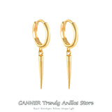 Punk Spike 925 Silver Circle Earrings Rivet Geometric Hoop Jewelry