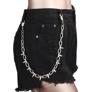Punk Spike Rivet Tassel Keychain Jeans Decor Pants Chain