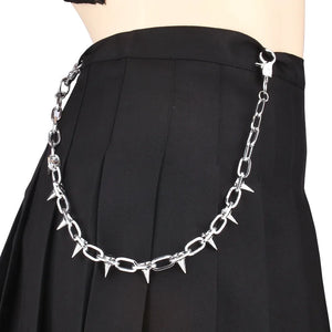 Punk Spike Rivet Tassel Keychain Jeans Decor Pants Chain