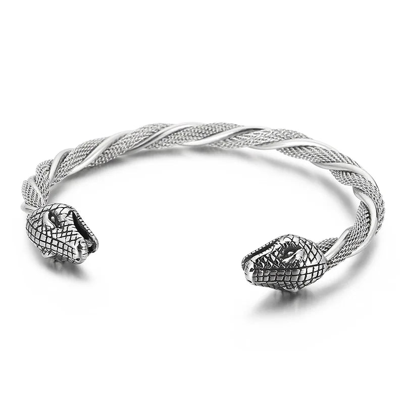 Punk Stainless Gothic Snake Steel Animal Bangles Wolf