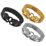 Wolf Head Chain Bracelet Punk Bangle for Men