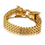 Wolf Head Chain Bracelet Punk Bangle for Men