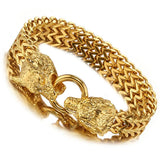 Wolf Head Chain Bracelet Punk Bangle for Men