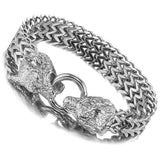 Wolf Head Chain Bracelet Punk Bangle for Men