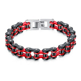 Punk Steel Bike Chain Link Charm Bracelet Sporty Cuff Bangle Men Jewelry