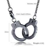 Punk Stainless Steel Handcuffs Pendant Necklace For Man