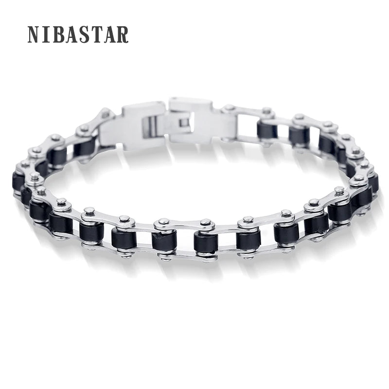 Punk Stainless Steel Bracelet Men Biker Chain Bracelets