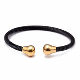 Punk Stainless Steel Chain Link Charm Bracelets Men Women Sporty Open Cuff