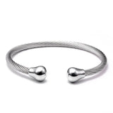 Punk Stainless Steel Chain Link Charm Bracelets Men Women Sporty Open Cuff