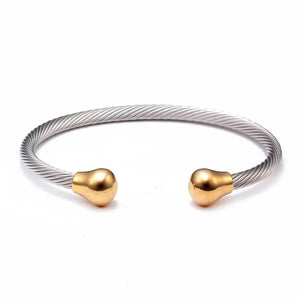 Punk Stainless Steel Chain Link Charm Bracelets Men Women Sporty Open Cuff
