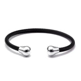 Punk Stainless Steel Chain Link Charm Bracelets Men Women Sporty Open Cuff