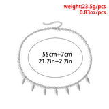 Punk Stainless Steel Chains Cone Pendants Necklace Hip Hop Choker Collar