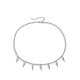 Punk Stainless Steel Chains Cone Pendants Necklace Hip Hop Choker Collar