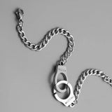 Punk Stainless Steel Handcuffs Chain Bracelets Men Wrist Jewelry Gift