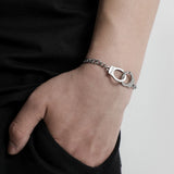 Punk Stainless Steel Handcuffs Chain Bracelets Men Wrist Jewelry Gift