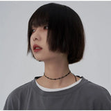 Punk Stainless Steel Cross Choker Necklace for Women Girls