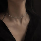 Punk Stainless Steel Cross Choker Necklace for Women Girls