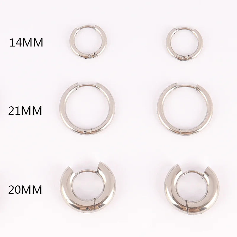 Punk Stainless Steel Hoop Earrings