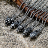 Punk Stainless Steel Lion Head Necklace Hip-hop Jewelry