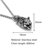 Punk Stainless Steel Lion Head Necklace Hip-hop Jewelry