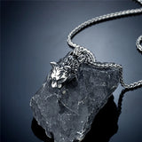 Punk Stainless Steel Lion Head Necklace Hip-hop Jewelry