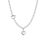 Punk Stainless Steel Heart Pendant Necklace