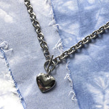 Punk Stainless Steel Heart Pendant Necklace