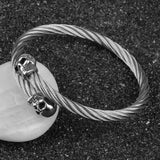 Punk Stainless Steel Skull Clasp Cuff Bracelet - Men's Gothic Jewelry