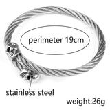 Punk Stainless Steel Skull Clasp Cuff Bracelet - Men's Gothic Jewelry