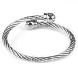 Punk Stainless Steel Skull Clasp Cuff Bracelet - Men's Gothic Jewelry