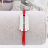 Punk Stainless Steel Multicolor Rope Blade Frame Bracelet