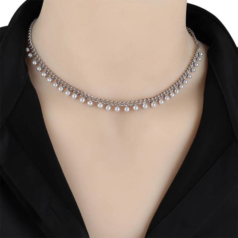 Geometric Punk Stainless Steel Necklace for Women