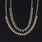 Punk Stainless Steel Pearl Necklace for Women