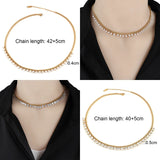 Punk Stainless Steel Pearl Necklace for Women